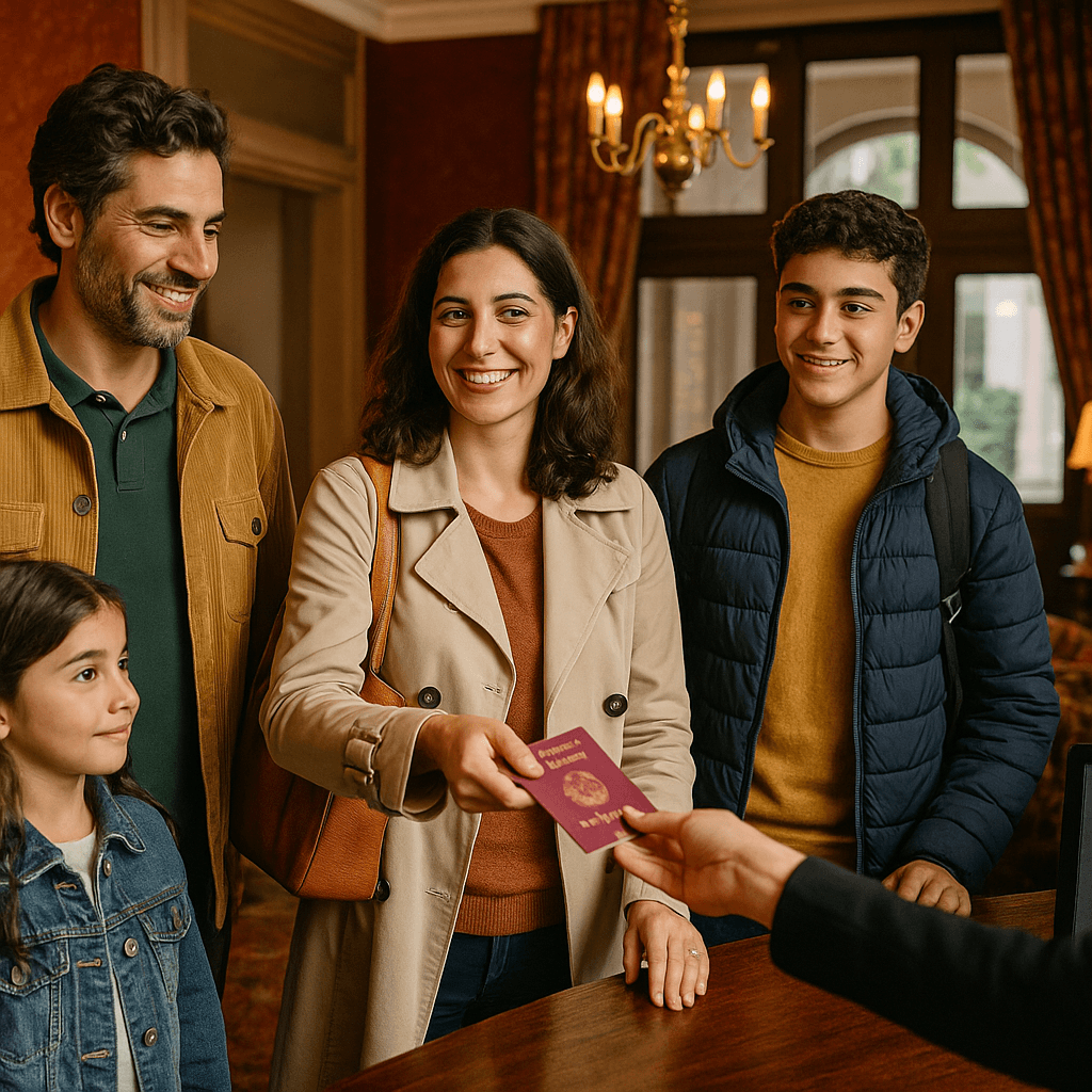 Famiglia italiana arriva in un hotel vittoriano nel Regno Unito