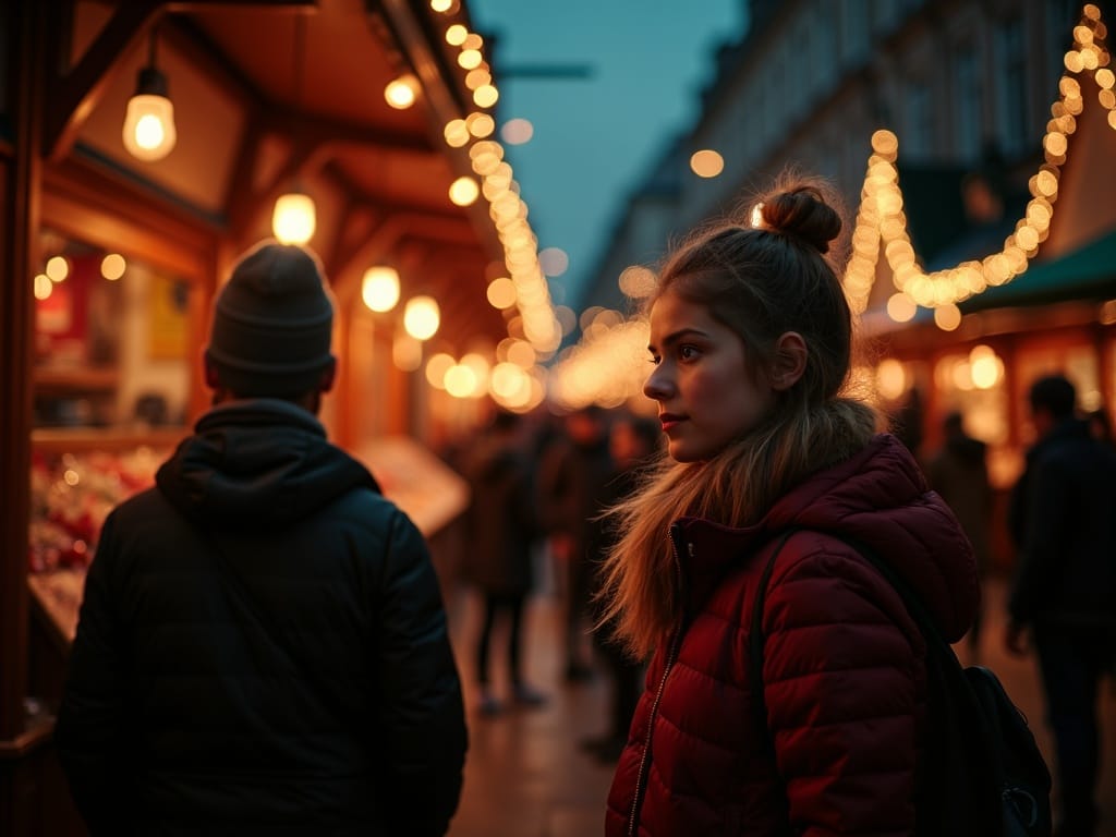 Famiglia italiana visita un mercatino di Natale a Londra tra luci festive sorprese Londra