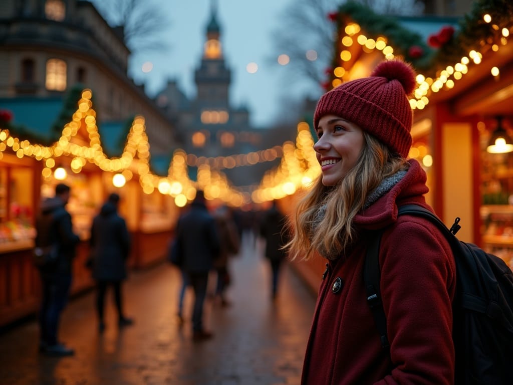 Famiglia italiana ai mercatini di Natale nel Regno Unito tra luci e bancarelle Edimburgo weekend