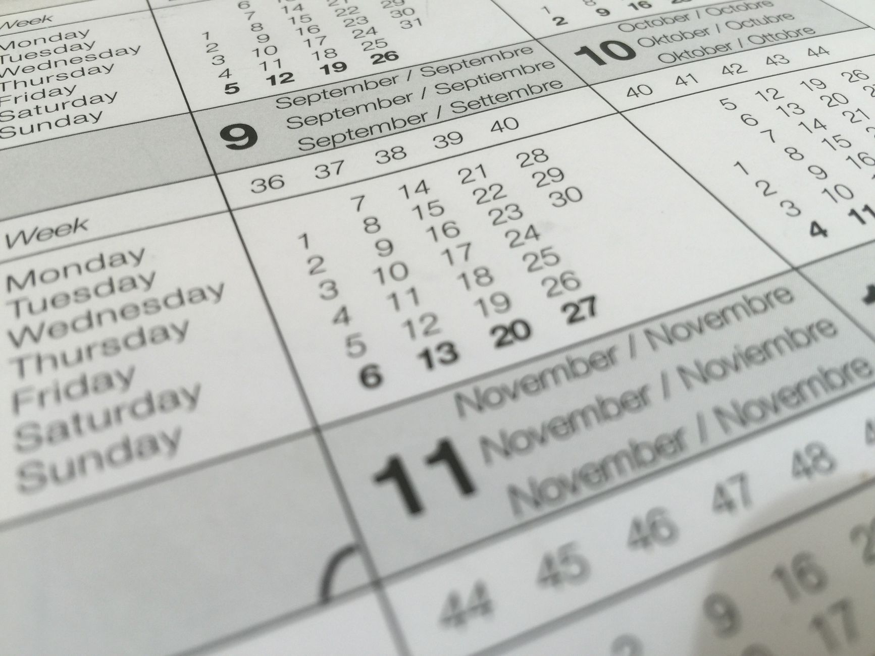 Calendario per pianificare un viaggio a Londra dopo aver richiesto l'ETA UK